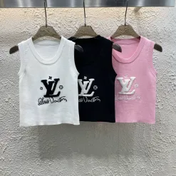 Hochwertige Weste von Louis Vuitton aus weißer Strick- und Stickereikollektion