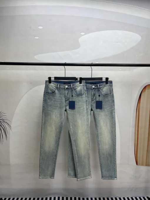 Premium Louis Vuitton Jeans Leder gewaschen Luxus