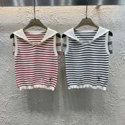 Luxus-Dior-Weste, Marineblau, Strick, bestickte Kollektion