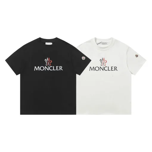 Luxus-Kollektion mit kurzen Ärmeln aus roter Baumwolle von Moncler