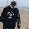 Hochwertiger Balenciaga Hoodie aus schwarzer Baumwolle im Logo-Stil