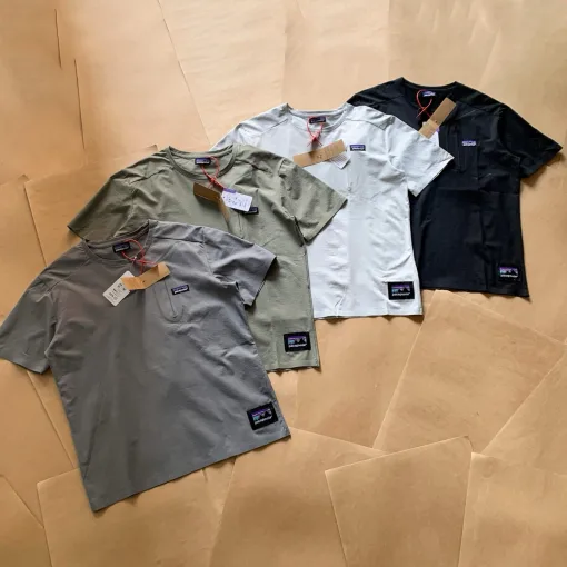 Premium Patagonia Kurzarm Schwarz Seide Casual Style