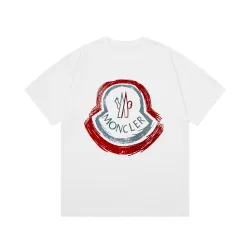 Luxus Moncler Kurzarm Schwarz Baumwolle Print Style