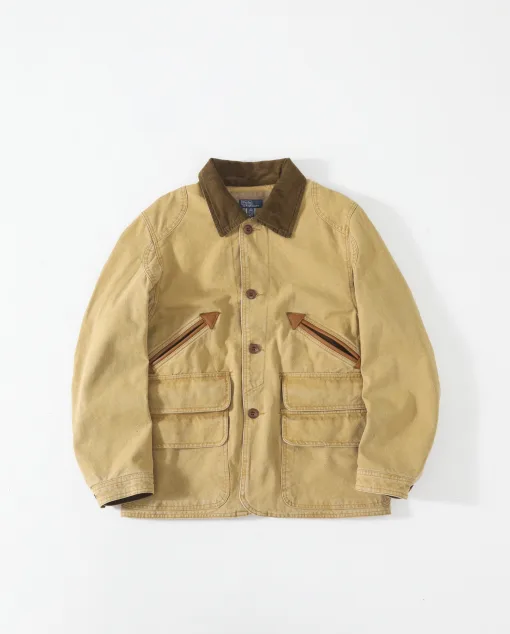 Hochwertiger Ralph Lauren Mantel Khaki Baumwolle Vintage Luxus