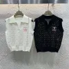 Premium Chanel Weste Weiß Strick Bestickte Kollektion