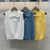 Hochwertige Weste von Ralph Lauren, weißer Strick, bestickter Stil