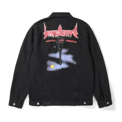Premium Balenciaga Jacke Schwarz Denim Atmungsaktiver Stil