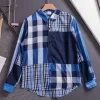 Bestseller Burberry Langarm Blau Baumwolle Klassisch Luxus