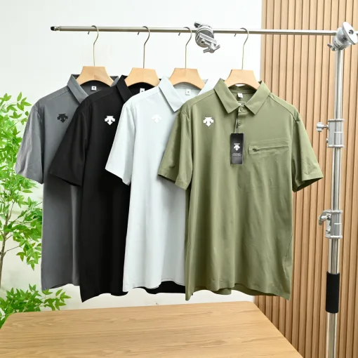 Hochwertiges kurzärmliges grünes Spandex-Klassik-Kollektion von Descente