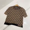 Hochwertiger Fendi-Strick-Print im Kurzarmstil