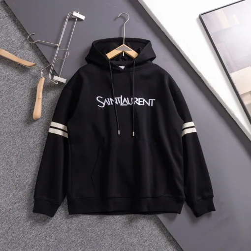 Hochwertige Saint Laurent Sweatshirts Schwarz Baumwolle Klassisch Luxus