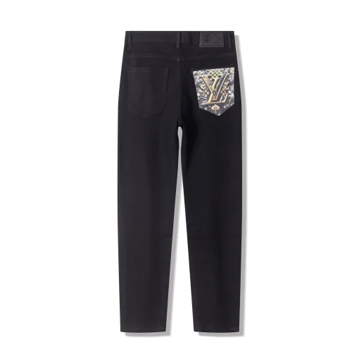 Hochwertiges Louis Vuitton Kurzarmhemd im Blue Denim Washed Style