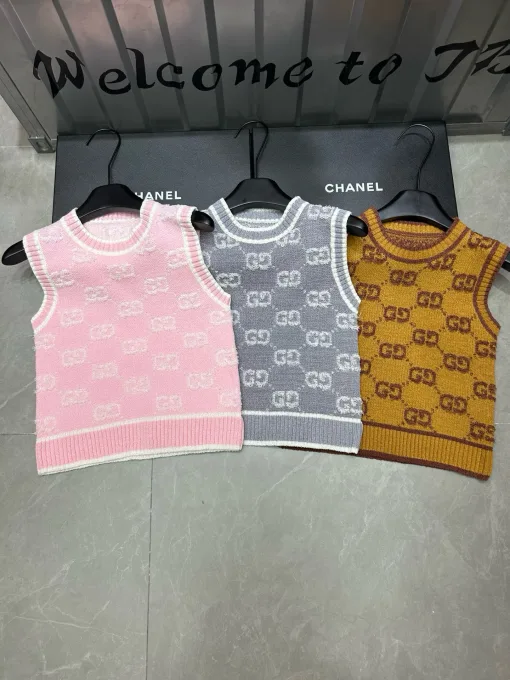 Luxus Gucci Weste Pink Strick Jacquard Luxus