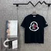 Hochwertiger Moncler Kurzarm Schwarzer Baumwolldruck Luxus