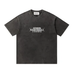 Hochwertiger Margiela Kurzarm Schwarzer Baumwolldruck Luxus