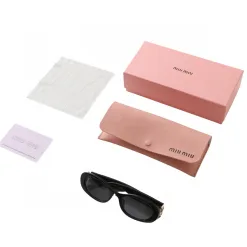 Bestseller Miu Miu Brillen Schwarze Nylon Logo Kollektion