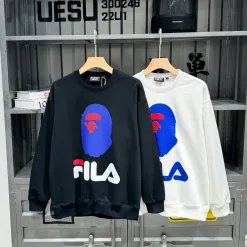 Bestseller Fila Sweatshirts Schwarz Baumwolle Atmungsaktiv Kollektion
