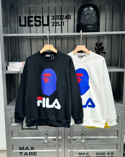 Bestseller Fila Sweatshirts Schwarz Baumwolle Atmungsaktiv Kollektion