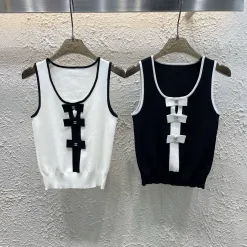 Premium Chanel Weste Weiß Strick Kollektion