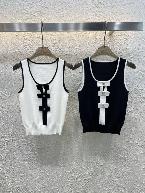 Premium Chanel Weste Weiß Strick Kollektion
