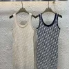 Luxus Dior Hosenträger Blau Strick Monogramm Luxus