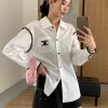 Hochwertiges Celine Hemd Weiß Bestickt Luxus