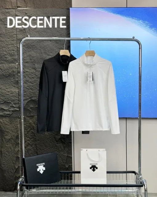 Premium Descente Langarm Schwarz Polyester Klassischer Stil