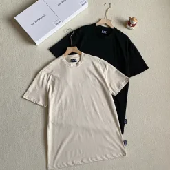 Luxus Armani T-Shirts Schwarz Baumwolle Übergroß Luxus