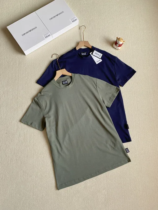 Premium Qualität Armani T-Shirts Grün Baumwolle Atmungsaktiv Luxus