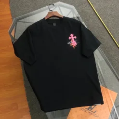 Premium Qualität Chrome Hearts Kurzarm Schwarz Bestickter Stil