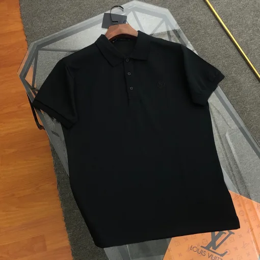 Hochwertige Louis Vuitton T-Shirts Schwarz Bestickt Luxus