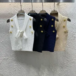 Premium Balmain Weste im weißen Jacquard-Stil