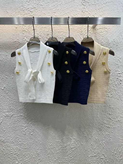 Premium Balmain Weste im weißen Jacquard-Stil