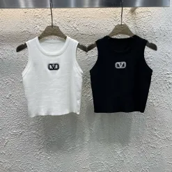 Premium Valentino Weste im weißen Strick-Logo-Stil