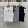 Hochwertige Yves Saint Laurent Weste Weiß Strick Logo Kollektion