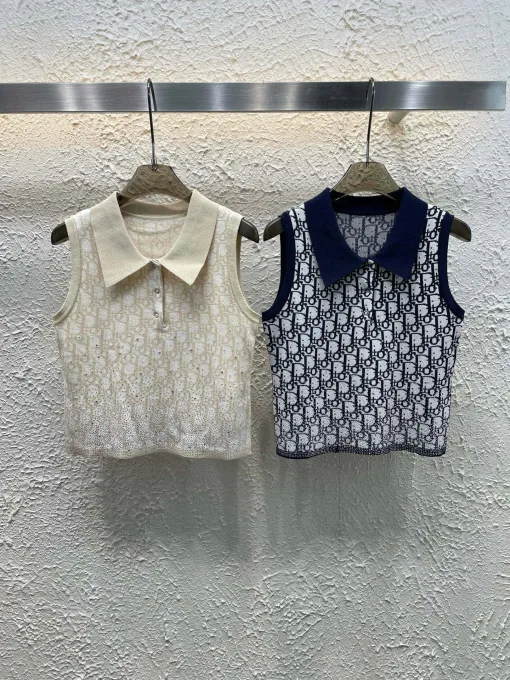 Luxus-Dior-Weste in Blau mit Monogramm-Kollektion
