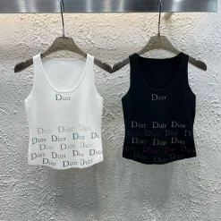 Premium Dior Weste Weiß Strick Logo Kollektion