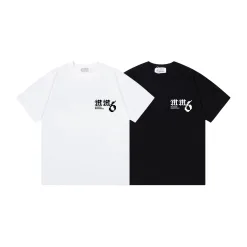 Premium Qualität Margiela Kurzarm Schwarz Baumwolle Logo Luxus