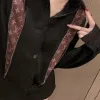 Meistverkaufte Louis Vuitton Hemd Schwarz Satin Monogramm Luxus