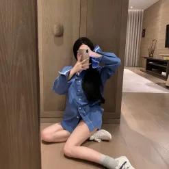 Bestseller Miu Miu Hemd Blau Bestickter Stil