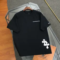 Premium Qualität Chrome Hearts Kurzarm Schwarz Bestickter Stil