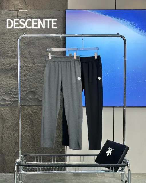 Hochwertige Descente-Hose aus schwarzem Strick, Casual-Kollektion