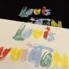 Hochwertige Louis Vuitton Kurzarm-Logo-Kollektion aus weißem Nylon