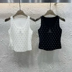 Bestseller Chanel Weste Weiß Strick Strass Kollektion