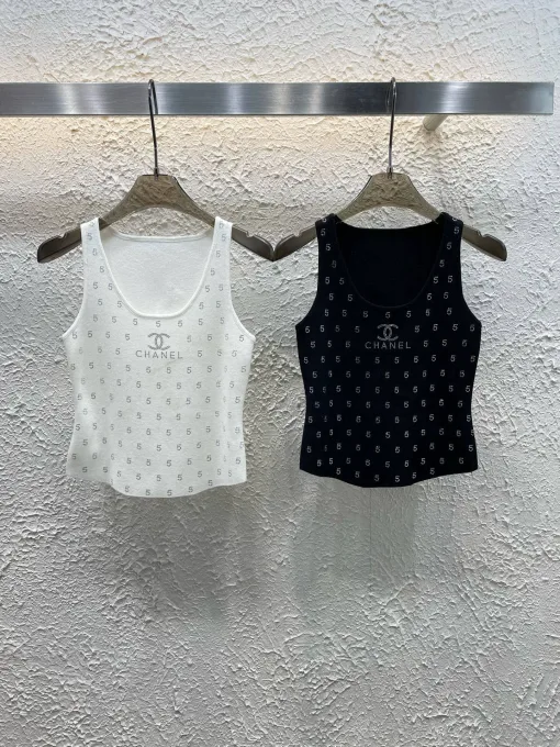 Bestseller Chanel Weste Weiß Strick Strass Kollektion
