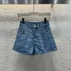 Premium Chanel Shorts Blue Denim Print Kollektion