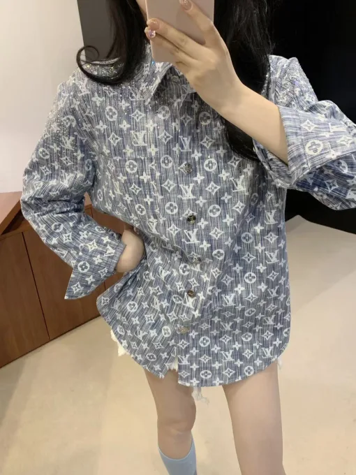Luxuriöses Louis Vuitton Hemd im Jacquard-Stil