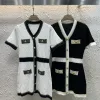 Bestseller Balmain Kurzarm Gold Strick Luxus