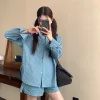 Premium Qualität Alo Shirt Blau Gestreift Luxus