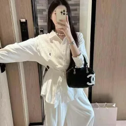 Premium Ralph Lauren Hemd, weiße Baumwolle, bestickte Kollektion